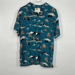 Kahuna Bay Men's Large Hawaiian Shirt 100% Rayon Short Sleeve Summer Vibes